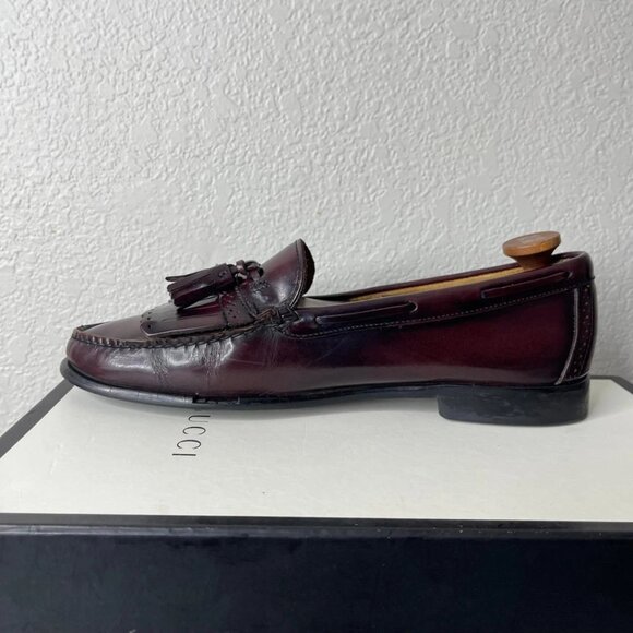 G H Bass & Co. Weejuns Kiltie Tassel Loafer Burgundy Leather Slip On Men\'s 12 D‎ main image 7